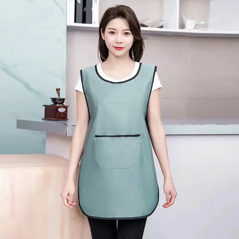 Waterproof Stain-Resistant Apron Nylon Vest Style Anti Dirty Kitchen Aprons Multipurpose Breathable Coffee House Uniform