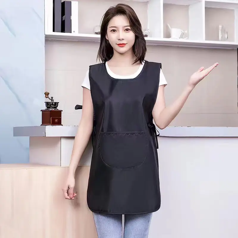 Waterproof Stain-Resistant Apron Nylon Vest Style Anti Dirty Kitchen Aprons Multipurpose Breathable Coffee House Uniform