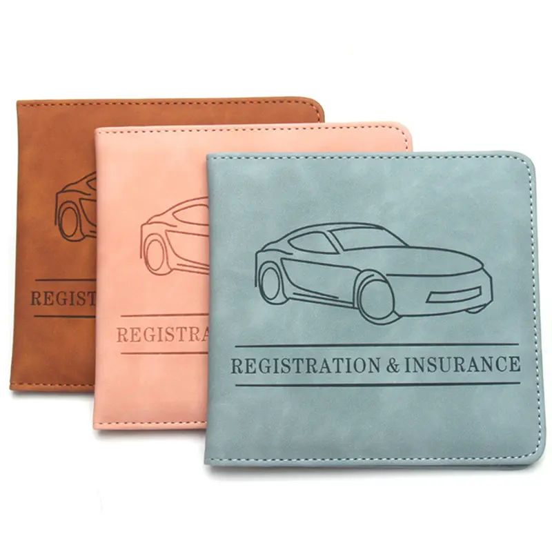 Car Registration and Insurance Holder Car Accessories Vehicle Glove Box Car Organizer Car Essential Document Card Wallet