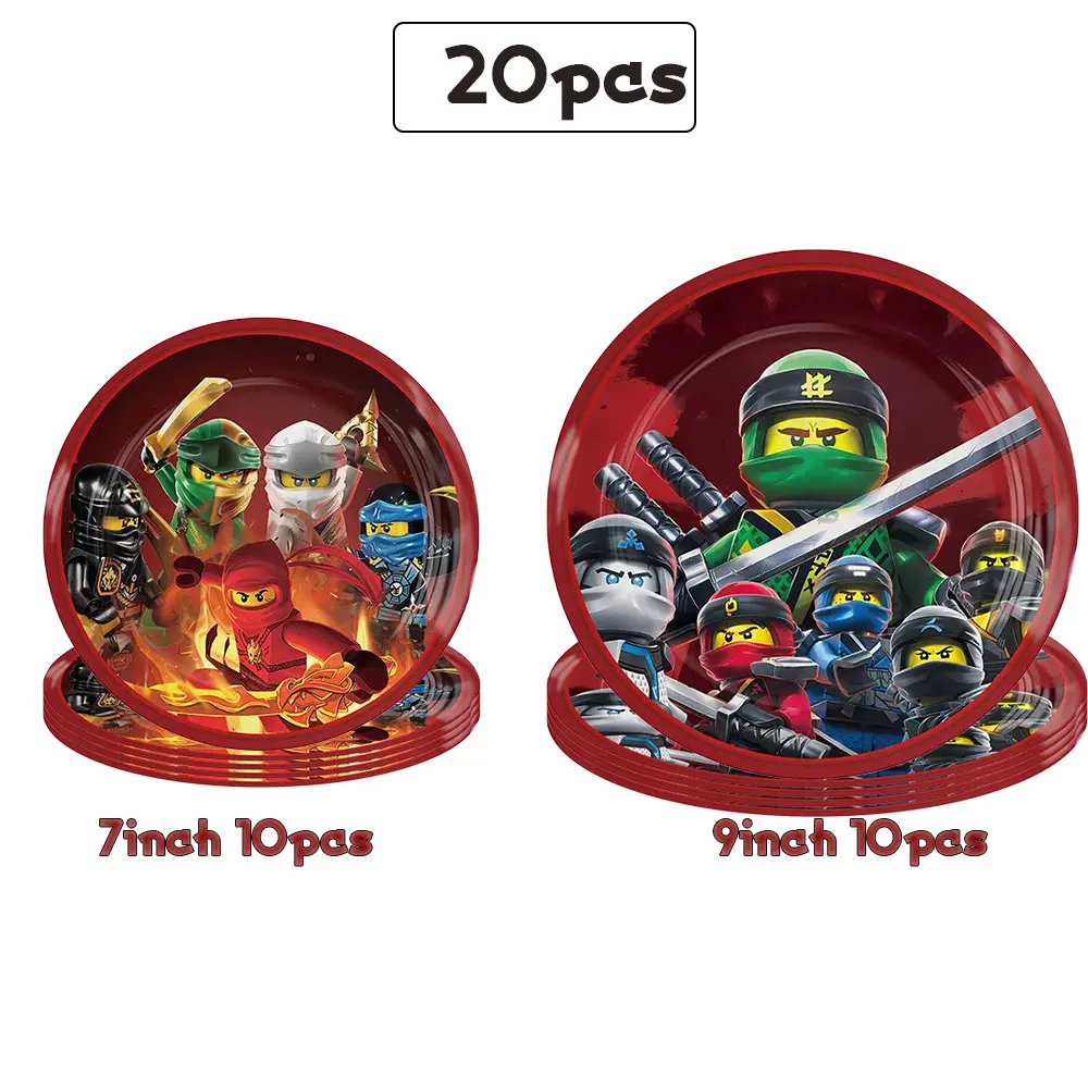 Cartoon Ninja Birthday Party Decoration Tableware Set Latex Balloon Tablecloth Character Cake Decoration Baby Shower Supplies