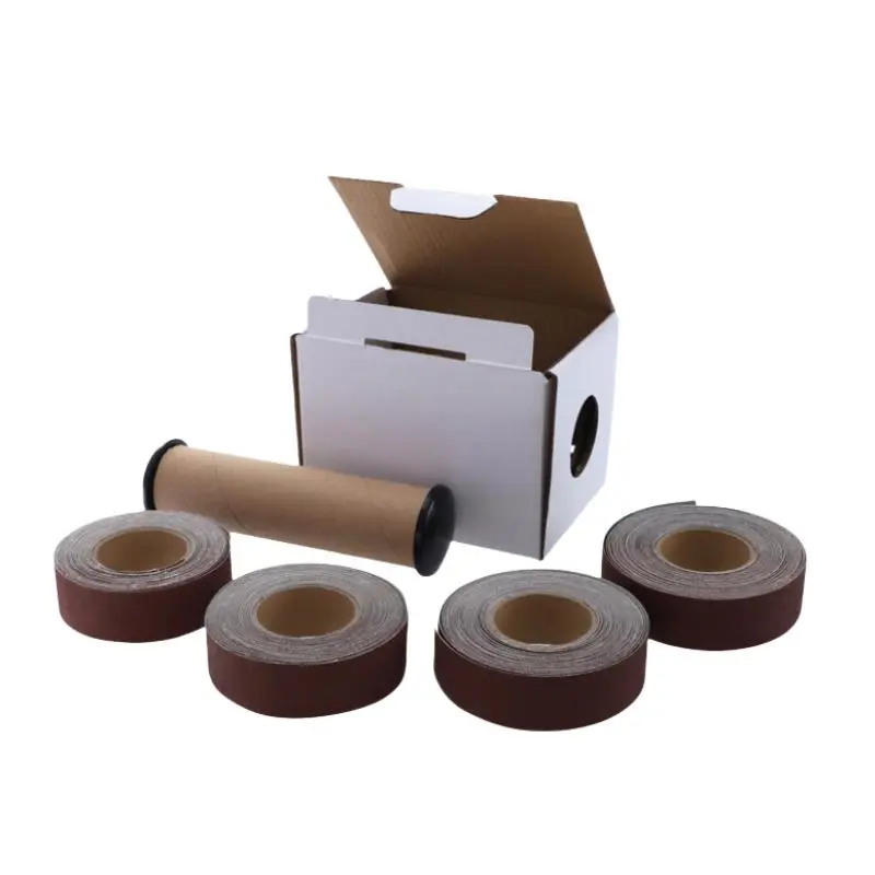 4/5/6 Roll Grits Sandpaper 6M Dry Grinding Emery Sanding Belt 20ft Abrasive Paper Pack with Dispenser Cloth for Metal Polishing