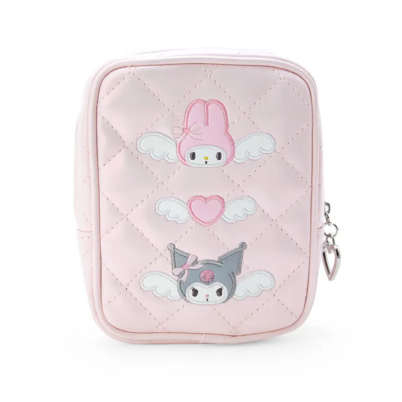 Sanrio Kuromi Melody Hellokitty Pu Zero Wallet Embroidered Lipstick Earphone Storage Bag Kawaii Pink Shoulder Crossbody Bag