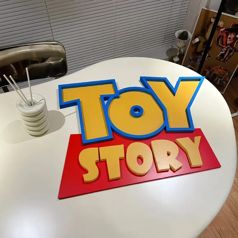 Herocross: Toy Story 3D Logo Living Room Home Cartoon PVC Decoration for Boys' Bedroom Collection Ornaments for Girls' Christmas