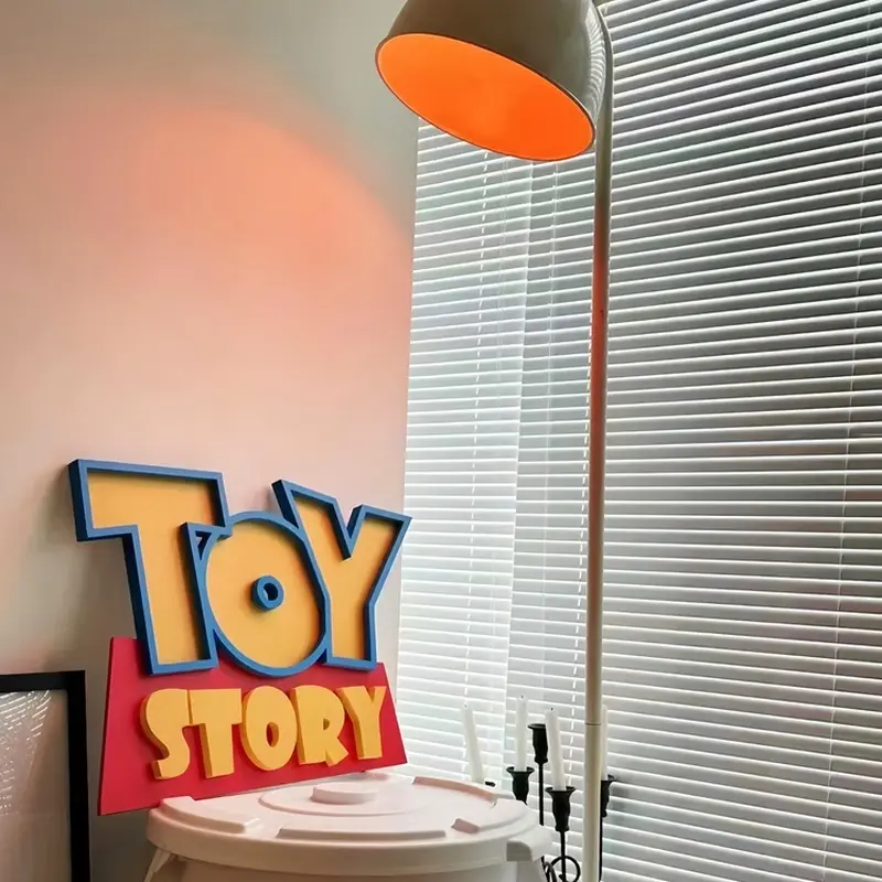 Herocross: Toy Story 3D Logo Living Room Home Cartoon PVC Decoration for Boys' Bedroom Collection Ornaments for Girls' Christmas