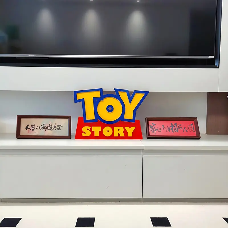 Herocross: Toy Story 3D Logo Living Room Home Cartoon PVC Decoration for Boys' Bedroom Collection Ornaments for Girls' Christmas