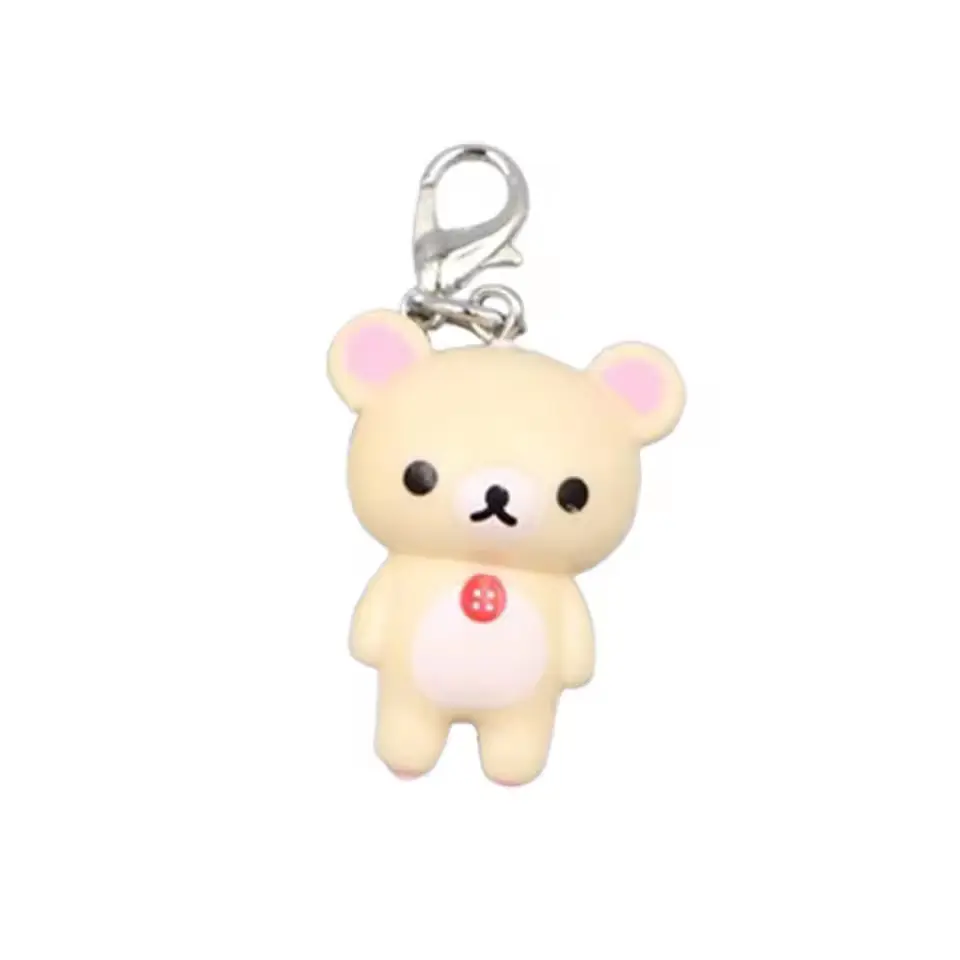 Kawaii Rilakkuma Easy Bear Keyrings Lazybear Doll Keychains Bag Clothing Puller Phone Accessories Pendants Gift