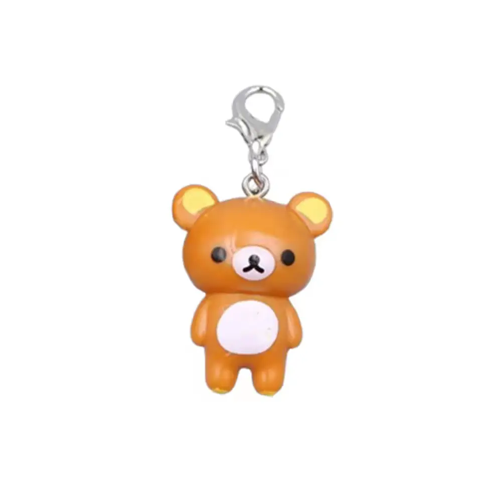 Kawaii Rilakkuma Easy Bear Keyrings Lazybear Doll Keychains Bag Clothing Puller Phone Accessories Pendants Gift