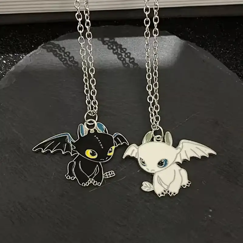 Anime Kawaii Toothless Necklace for Adult Children Fashion Jewelry Accessories Light Night Fury Cute Pendant Cartoon Necklaces