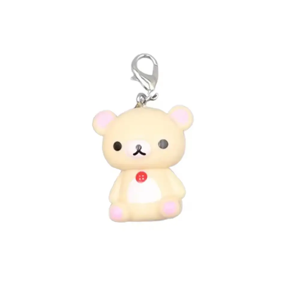 Kawaii Rilakkuma Easy Bear Keyrings Lazybear Doll Keychains Bag Clothing Puller Phone Accessories Pendants Gift