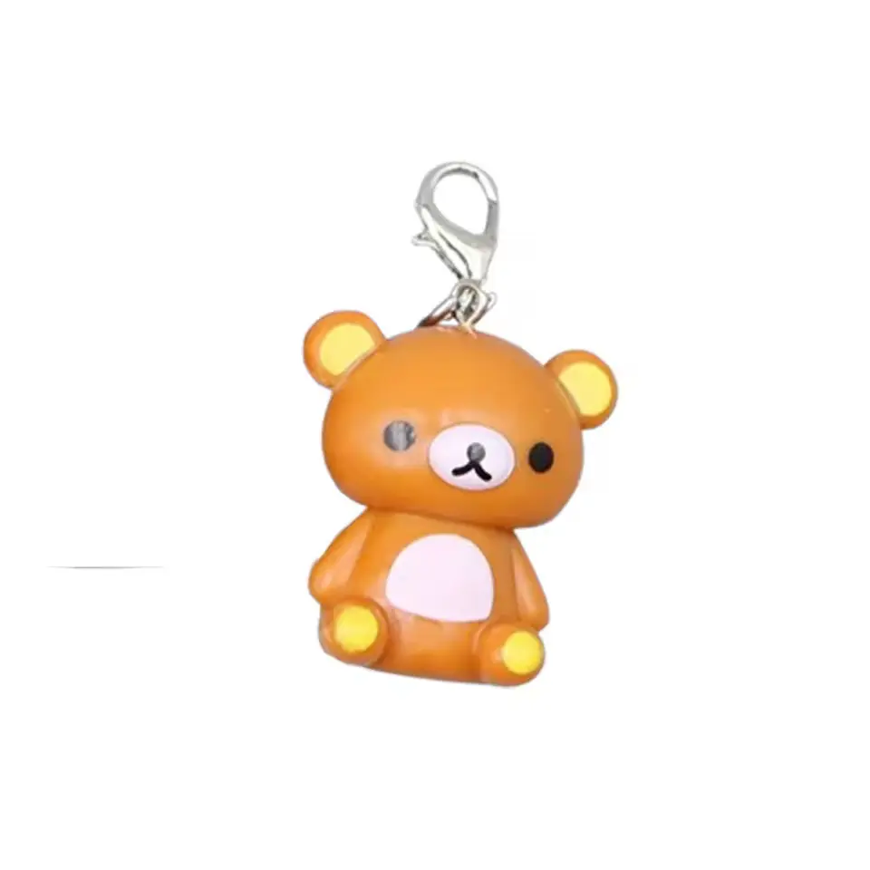 Kawaii Rilakkuma Easy Bear Keyrings Lazybear Doll Keychains Bag Clothing Puller Phone Accessories Pendants Gift