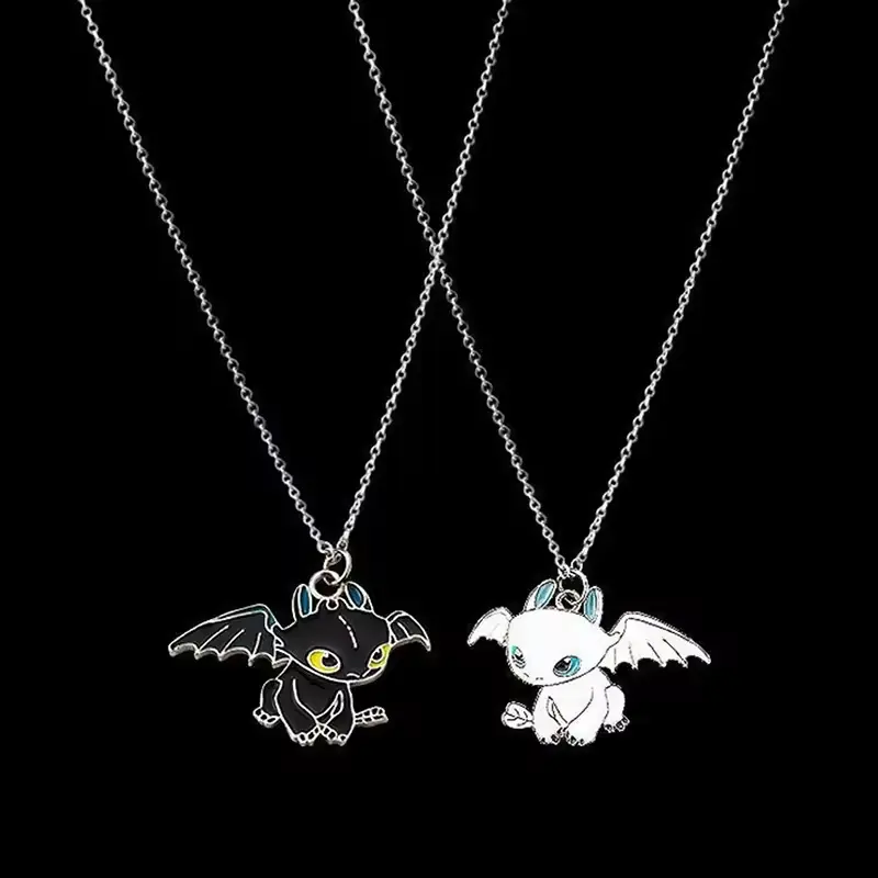 Anime Kawaii Toothless Necklace for Adult Children Fashion Jewelry Accessories Light Night Fury Cute Pendant Cartoon Necklaces