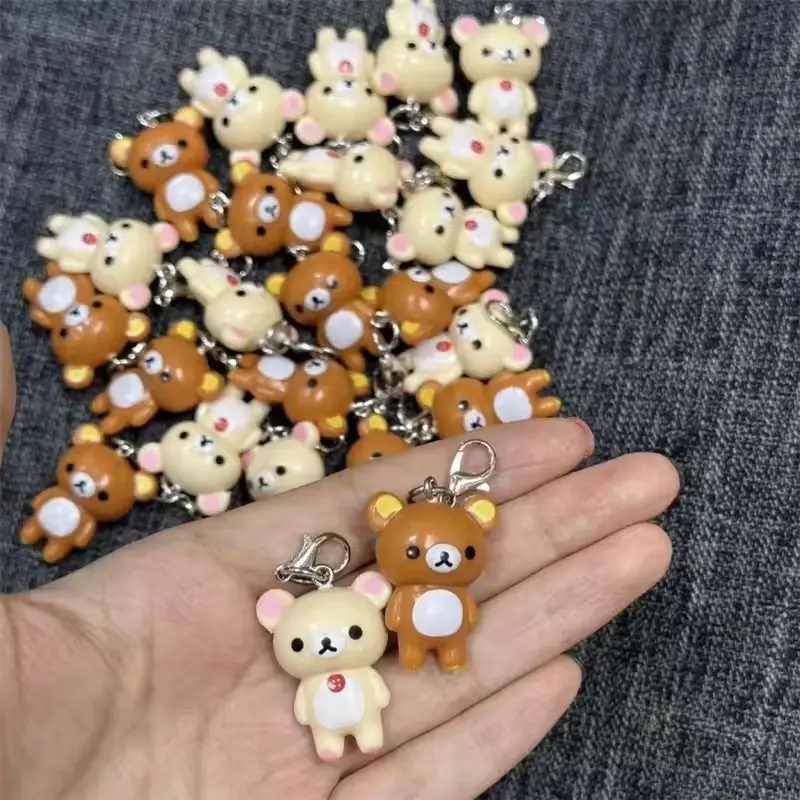 Kawaii Rilakkuma Easy Bear Keyrings Lazybear Doll Keychains Bag Clothing Puller Phone Accessories Pendants Gift