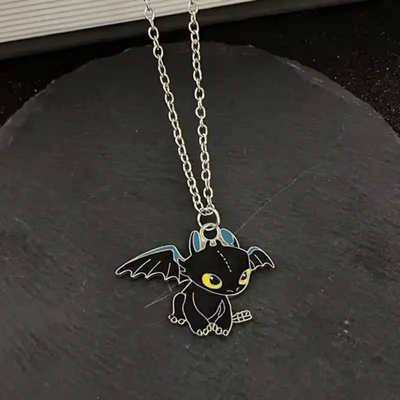 Anime Kawaii Toothless Necklace for Adult Children Fashion Jewelry Accessories Light Night Fury Cute Pendant Cartoon Necklaces