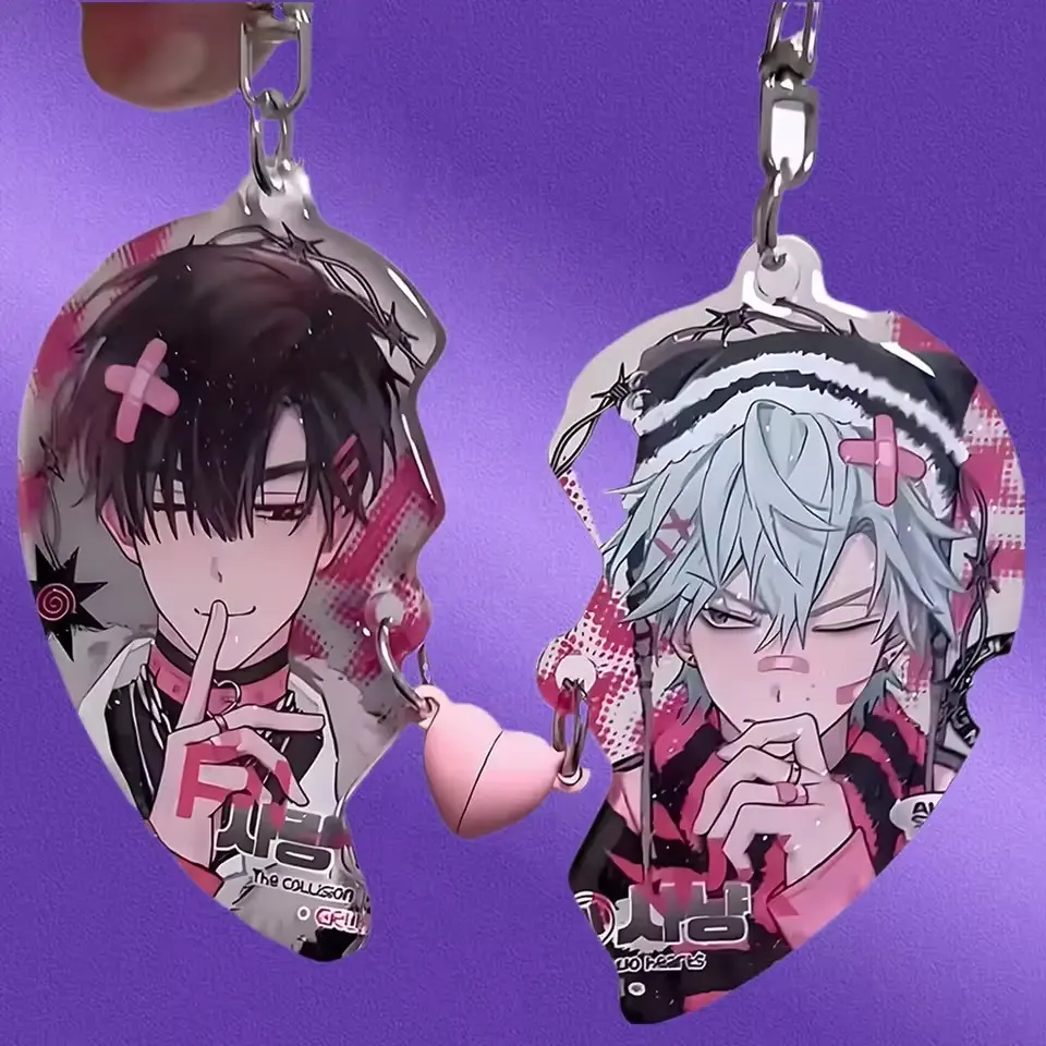2pcs ALIEN STAGE Anime Couple Keychain Alienstage Ivan Till Luka Hyuna Magnetic Acrylic Pendant Backpack lovers Pendant Gift