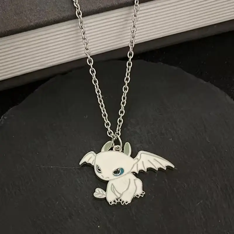 Anime Kawaii Toothless Necklace for Adult Children Fashion Jewelry Accessories Light Night Fury Cute Pendant Cartoon Necklaces