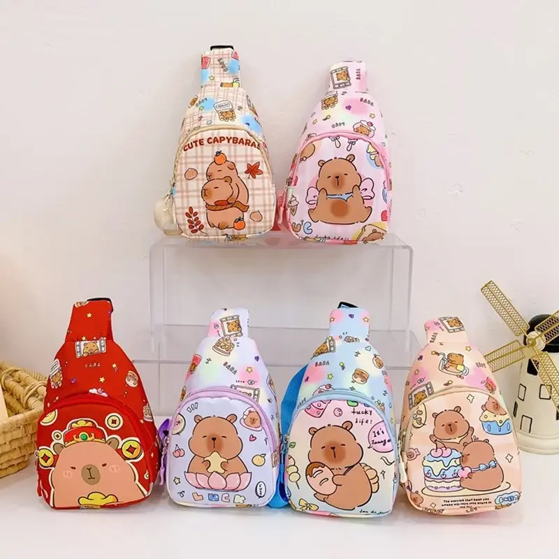 Capybara Backpack Cute Doll Stuffed Bag Multifunctional Storage Bag Capybara Chest Bags Home Decoration Shoulder Messenger Bags