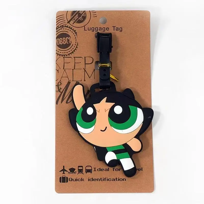 Powerpuff Girls Cartoon Travel Accessories Luggage Tag Silica Gel Suitcase ID Addres Holder Baggage Boarding Tag Portable Label