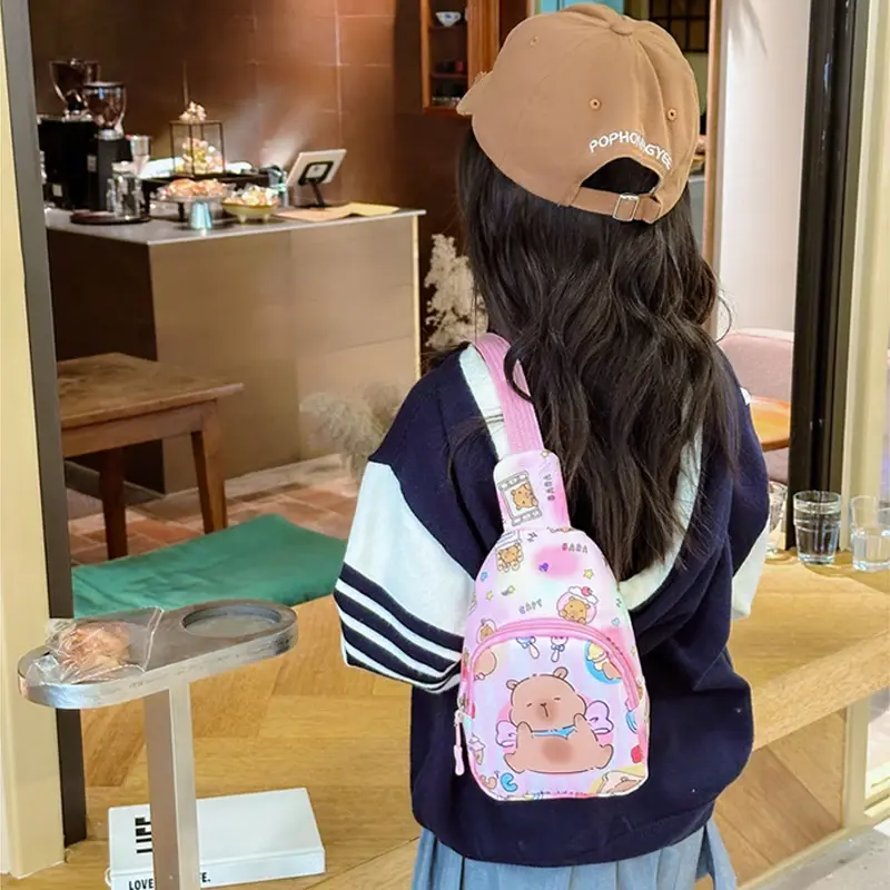 Capybara Backpack Cute Doll Stuffed Bag Multifunctional Storage Bag Capybara Chest Bags Home Decoration Shoulder Messenger Bags
