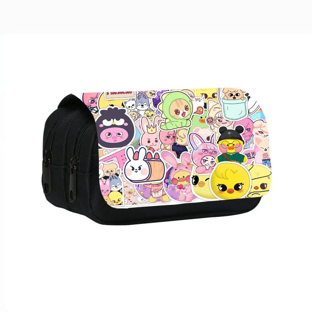 SKZOO printed double-layer pen case student stationery bag papelería divertida