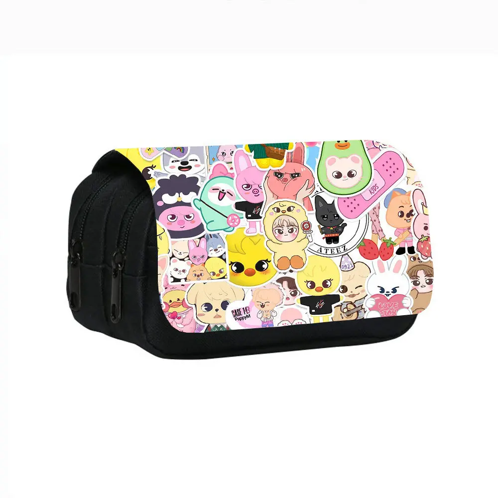 SKZOO printed double-layer pen case student stationery bag papelería divertida