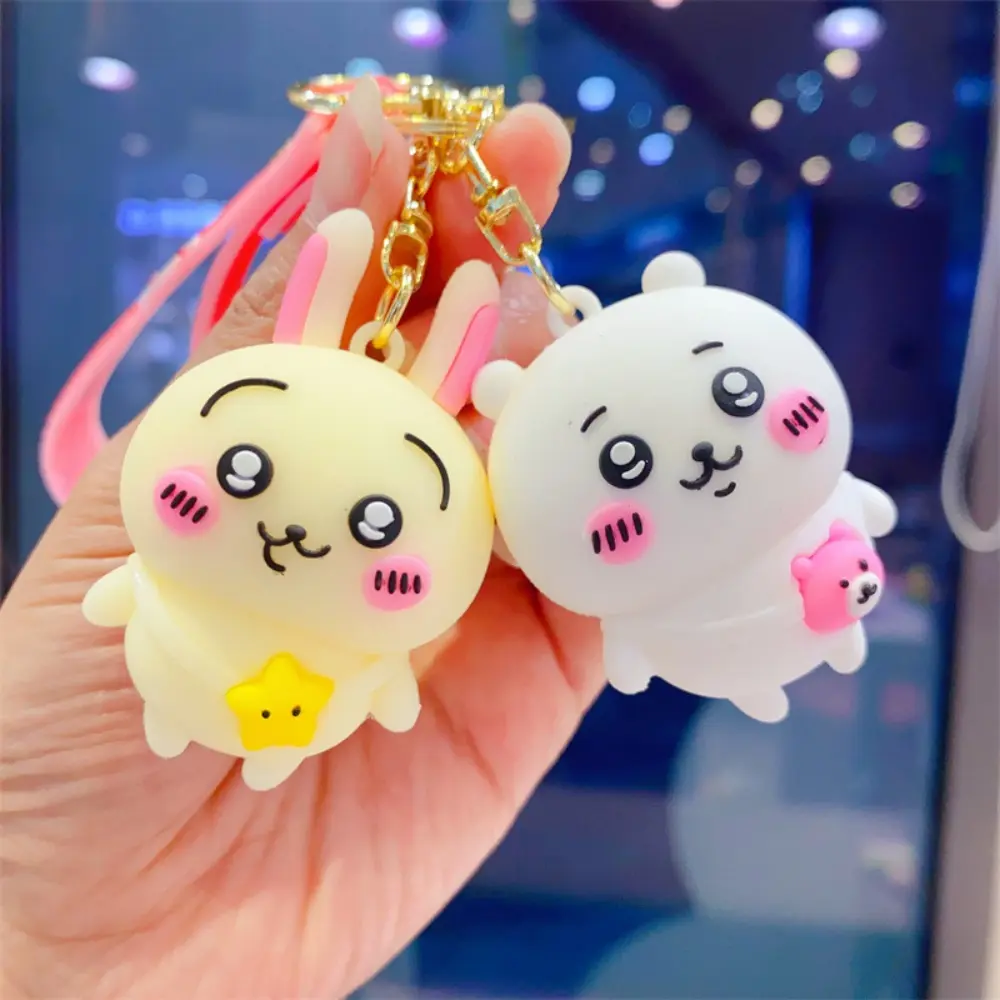 Cartoon Chiikawa Hachiware Doll Keychain Kawaii Usagi Student Schoolbag Decoration Pendant Car Keychain Accessory Girls Gifts