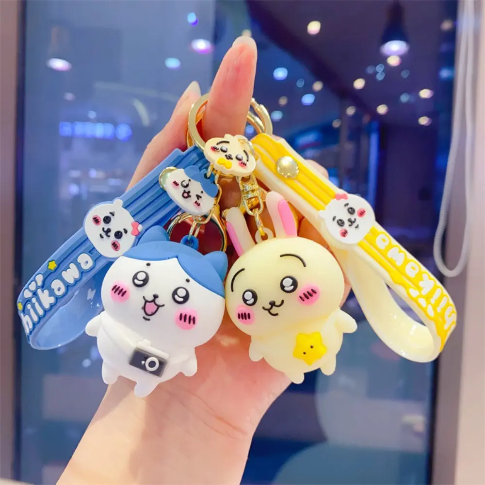 Cartoon Chiikawa Hachiware Doll Keychain Kawaii Usagi Student Schoolbag Decoration Pendant Car Keychain Accessory Girls Gifts