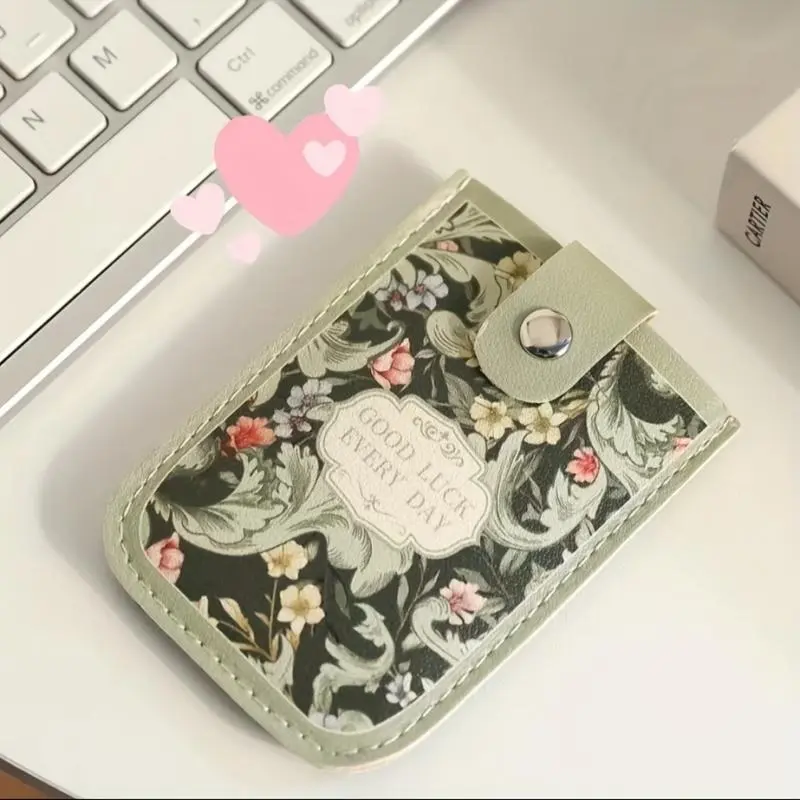 Creative Card Pockets PU Leather Mini Wallets RFID Blocking ID Card Holder Laminated Concealed Pull-out Business Card Case