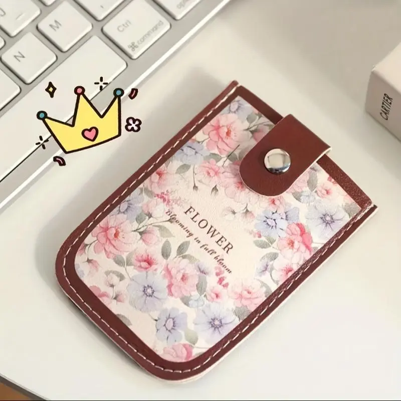 Creative Card Pockets PU Leather Mini Wallets RFID Blocking ID Card Holder Laminated Concealed Pull-out Business Card Case