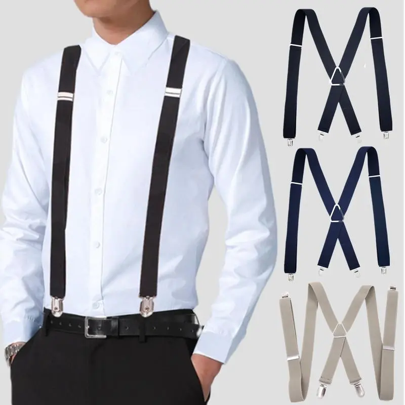 Men Work Heavy Duty Suspenders Adjustable Elastic Trouser Braces Belt Strap Suspenders Braces Women Pants Shirt Skirt Accessorie