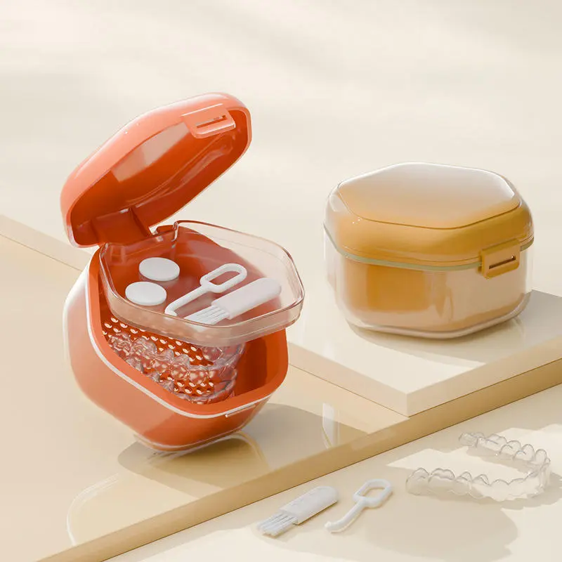 1Pcs Orthodontic Retainer Braces Storage Soaking Box Invisible Teeth Denture Cleaning Tooth Storage Container Sealed Case