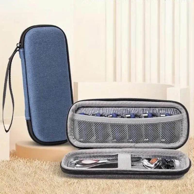 Male Shaver Storage Box Waterproof EVA Razor Travel Case Mesh Pocket Shaver Bag Protective Case Shaver Zipper Travel Box
