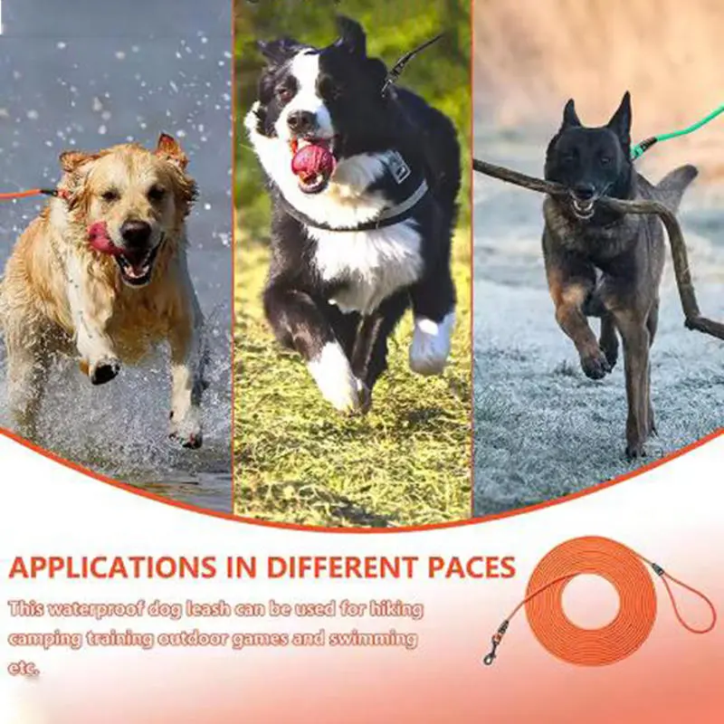 Dog Leash Long PVC Leashes Durable Training Recall Long Lead 1.5M 3M 6M 9M Great for Training Beach Yard Play