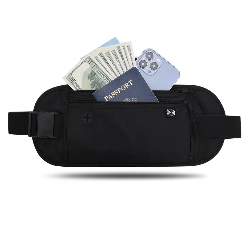 Invisible Travel Waist Pack Pouch for Passport Money Belt Bag Hidden Security Wallet Outdoor Sports Jogging Chest Pack Waist Bag