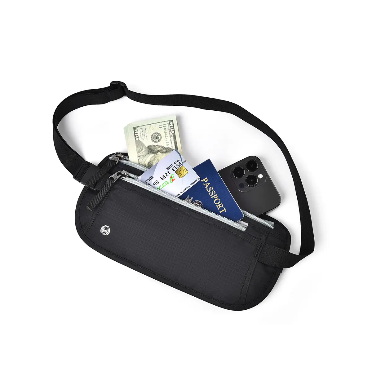 Invisible Travel Waist Pack Pouch for Passport Money Belt Bag Hidden Security Wallet Outdoor Sports Jogging Chest Pack Waist Bag