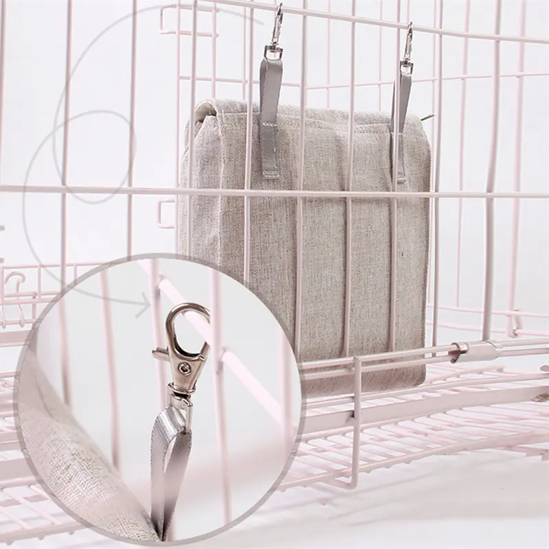 Hanging Pouch Feeder Hay Bag Holder Feeding Dispenser Container for Rabbit Guinea Pig Small Animals Pet