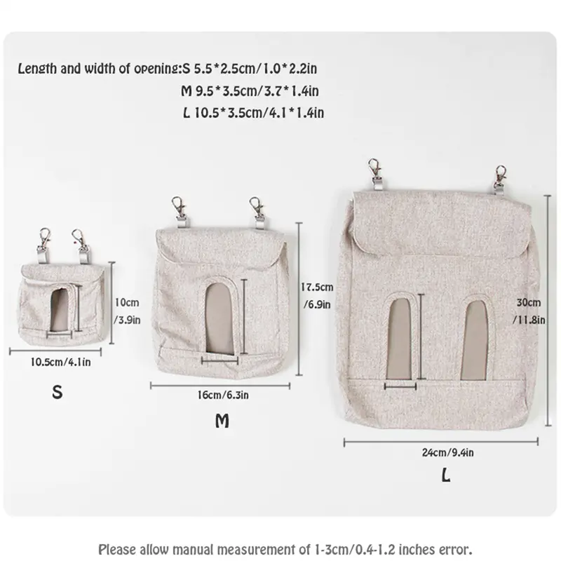 Hanging Pouch Feeder Hay Bag Holder Feeding Dispenser Container for Rabbit Guinea Pig Small Animals Pet