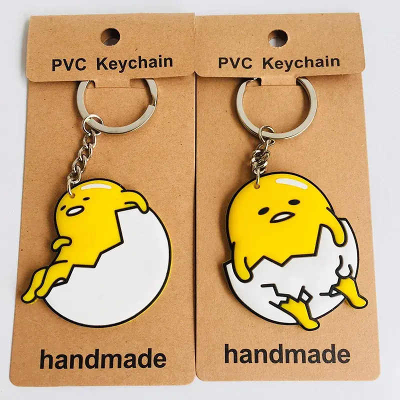 Sanrio Gudetama Anime Key Chain Mobile Phone Chain Keyring Student Gift Funny Egg Bag Pendant Lanyard Cartoon Keychain Toy Decor
