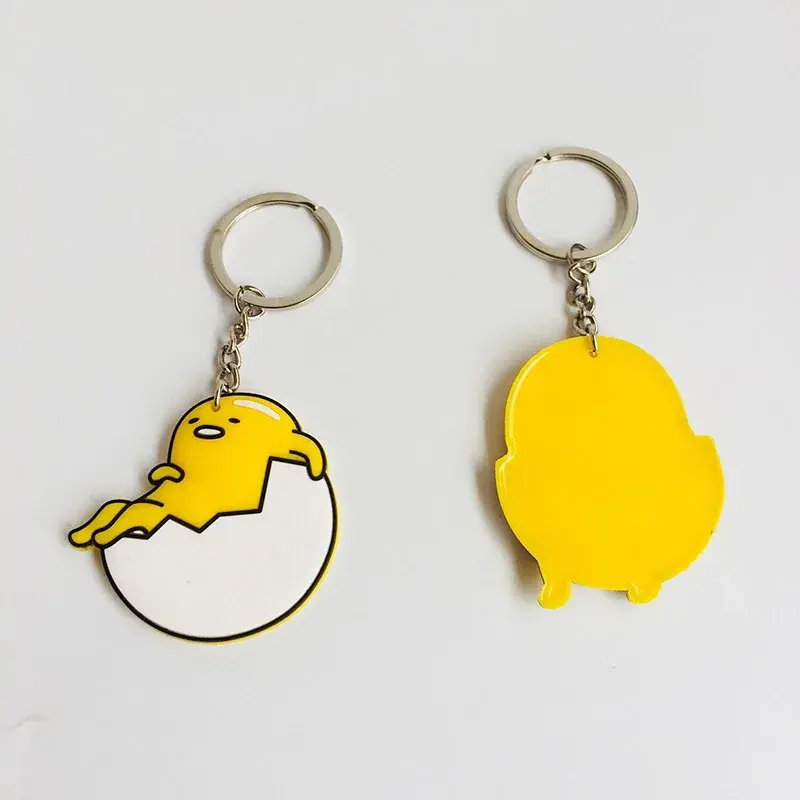 Sanrio Gudetama Anime Key Chain Mobile Phone Chain Keyring Student Gift Funny Egg Bag Pendant Lanyard Cartoon Keychain Toy Decor