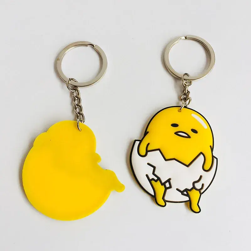 Sanrio Gudetama Anime Key Chain Mobile Phone Chain Keyring Student Gift Funny Egg Bag Pendant Lanyard Cartoon Keychain Toy Decor