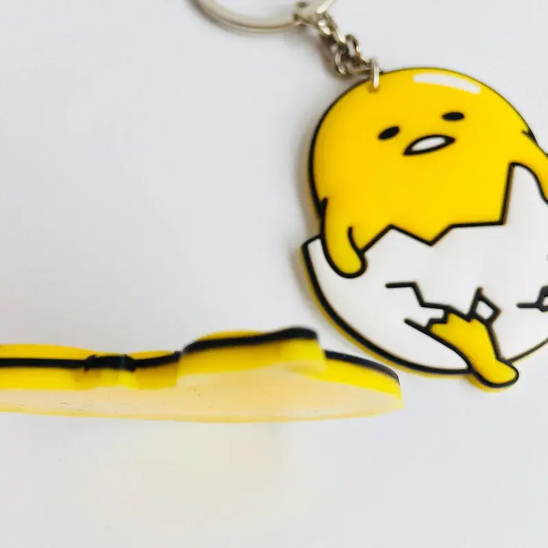 Sanrio Gudetama Anime Key Chain Mobile Phone Chain Keyring Student Gift Funny Egg Bag Pendant Lanyard Cartoon Keychain Toy Decor