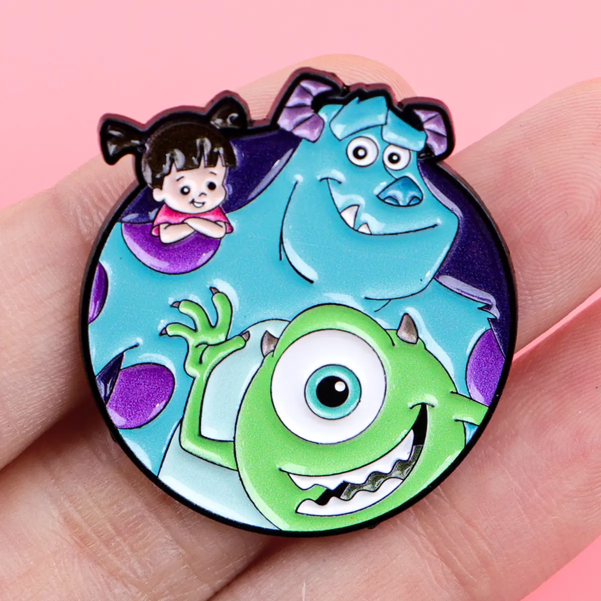 Cute Monster Mike Enamel Pin Dory Fish Brooches Lapel Badges Princess Love Couple Jewelry Halloween Gift for Friends Kids