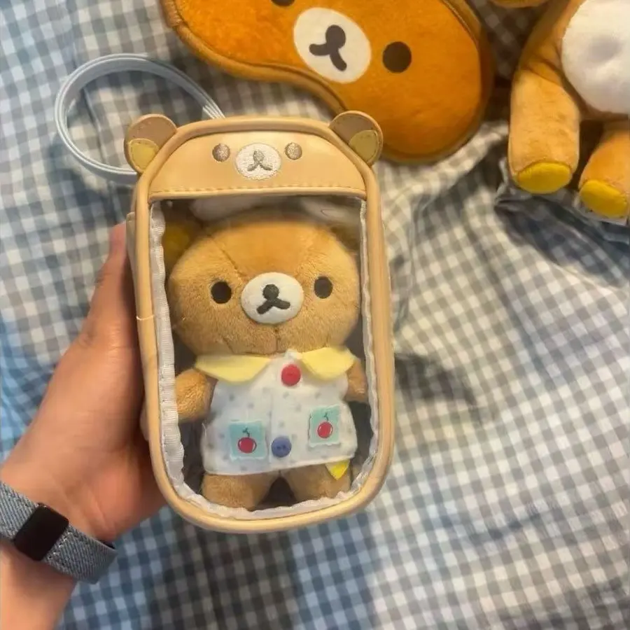 Rilakkuma Korilakkuma Clutch Bag Key Chain Couple Anime Relax Bear PU Coin Purse Pendant Jewelry Storage Key Wallet Kids Gift