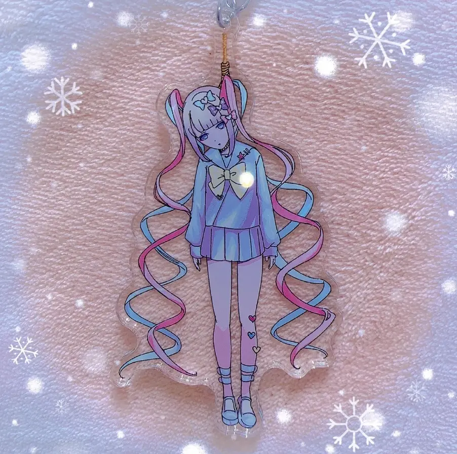 Needy Girl Overdose Acrylic Keychain Transparent Acrylic Decorate Accessories Exquisite Student Anime Cartoon Bag Birthday Gift