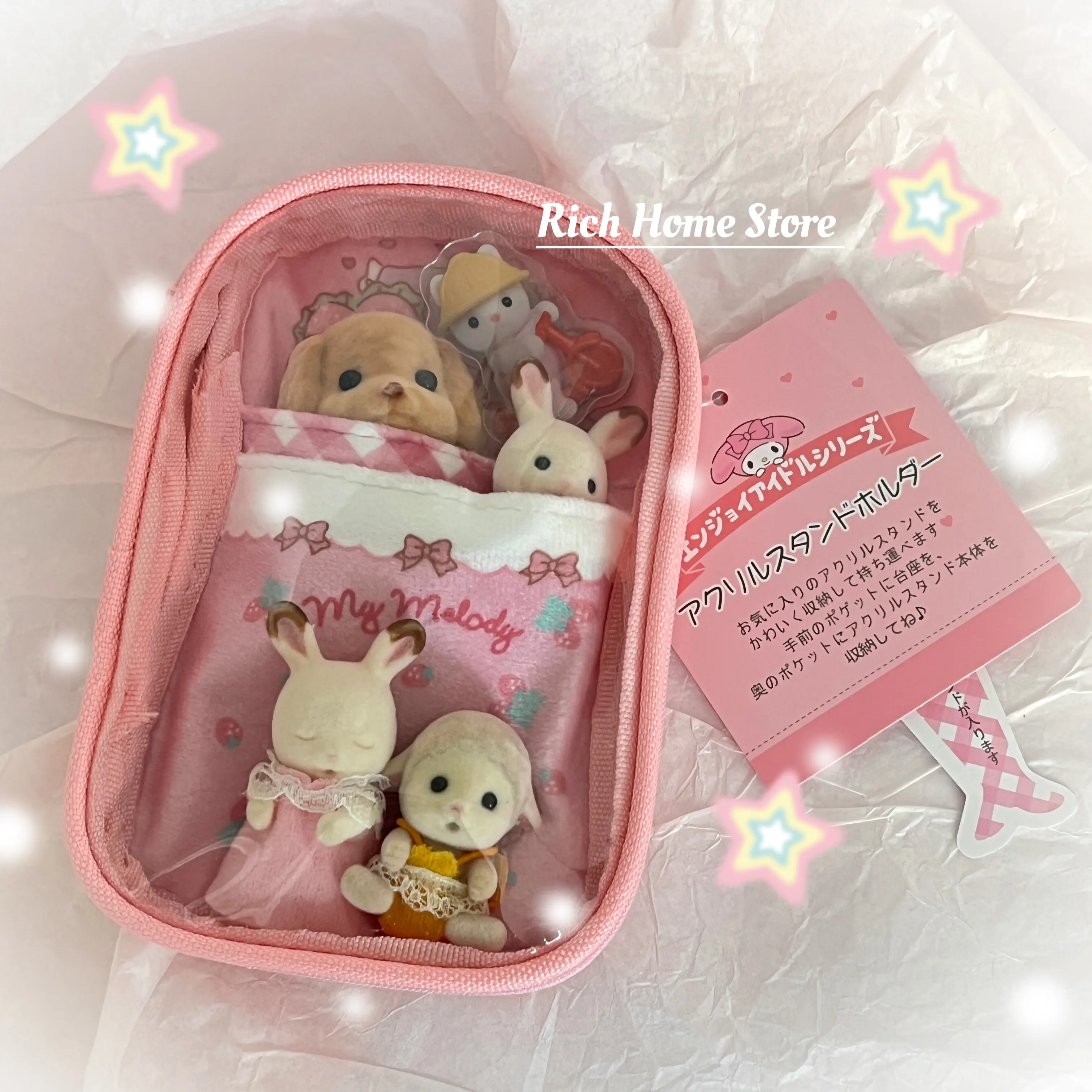 Sanrio Cinnamoroll Kuromi Anime Kawaii Storage Handbag Pendant My Melody Pvc Bag