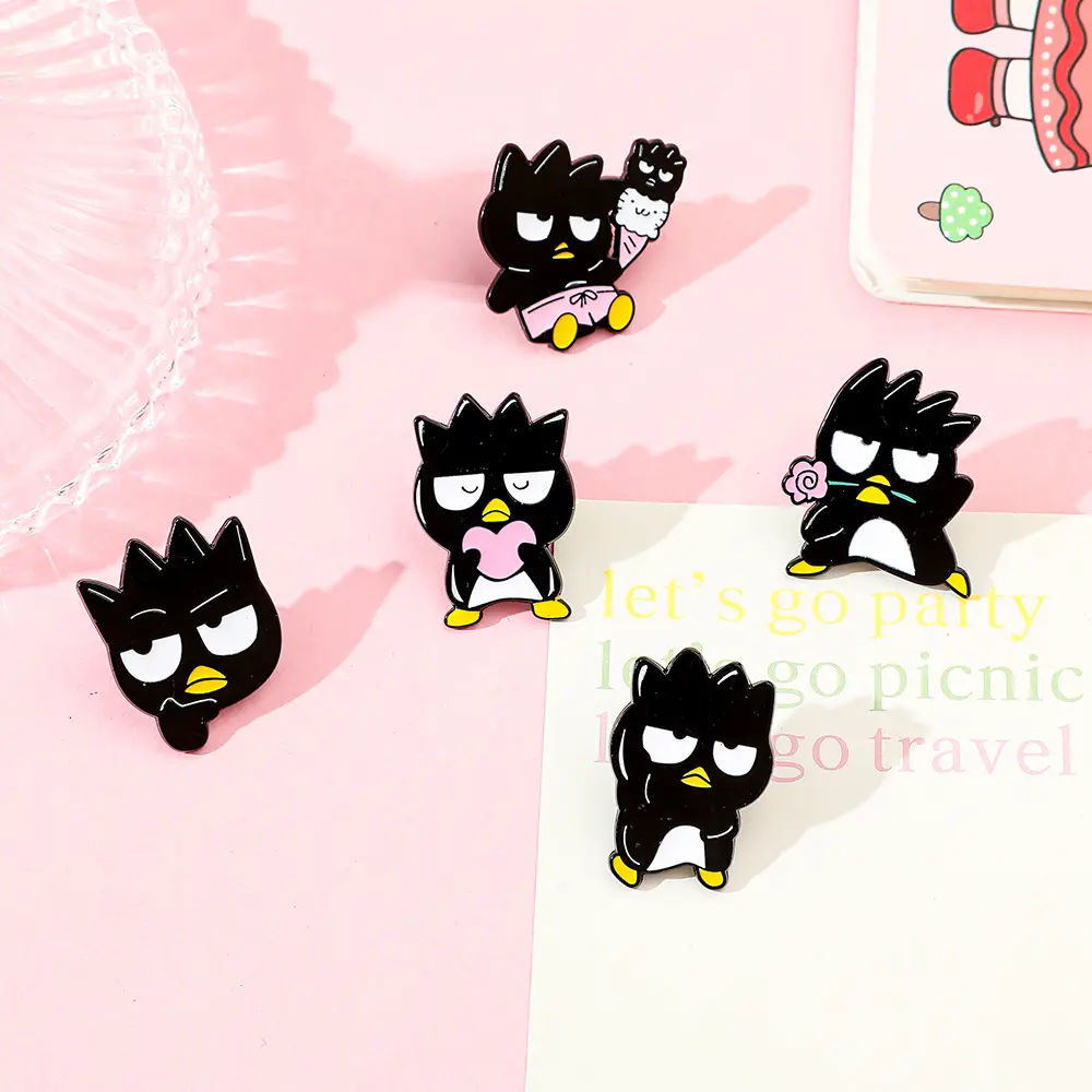 BADBADTZ-MARU Funny Sanrio Ename Pin for Women Lapel Badge on Backpack Costume Accessory Fashion Jewelry Gift