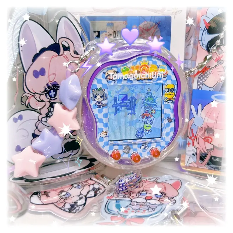Tamagotchi Electronic Uni transparent soft shell Tpu Soft Case Shiny Water Case Anti-Drop Belt Pendant With Charging Hole