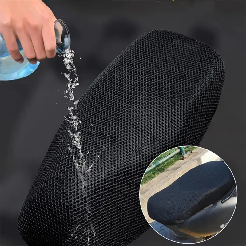 Motorcycle Accessories Motorcycle Cushion Seat Cover 3D Mesh Protectorl Anti-Slip Cushion Mesh Net Anti-skid Pad Mesh Seat Cover