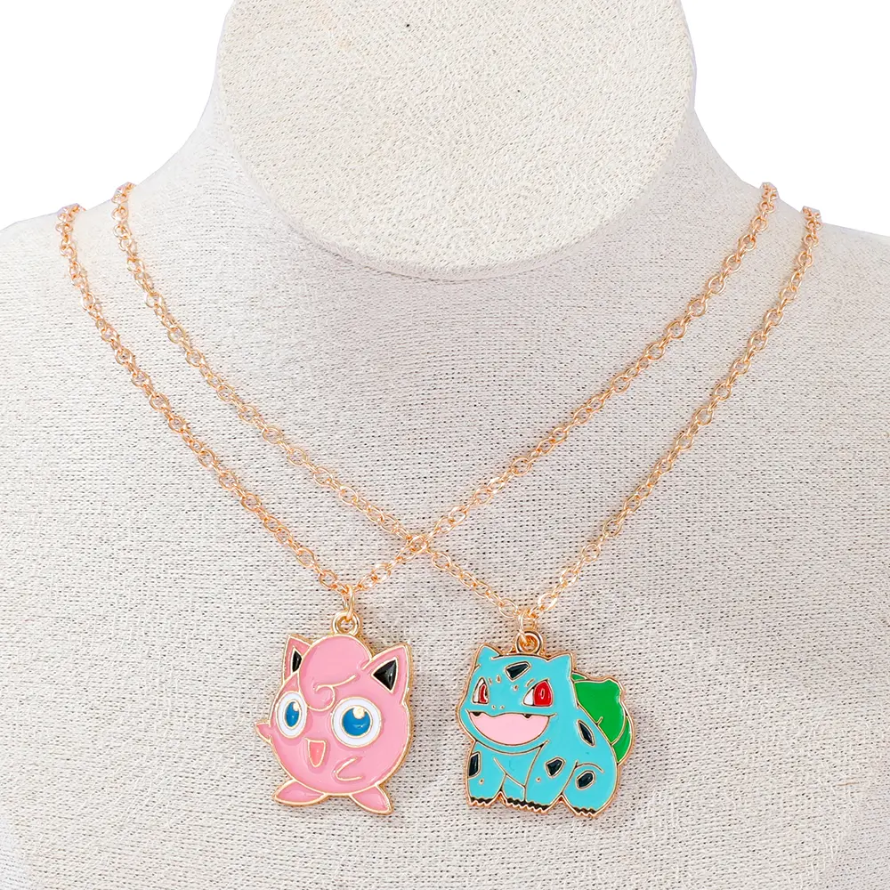 Anime Characters Pokémon Necklace Jigglypuff Pendant Neck Chain Girl Accessories Cartoon Squirtle Boy Girl Necklace