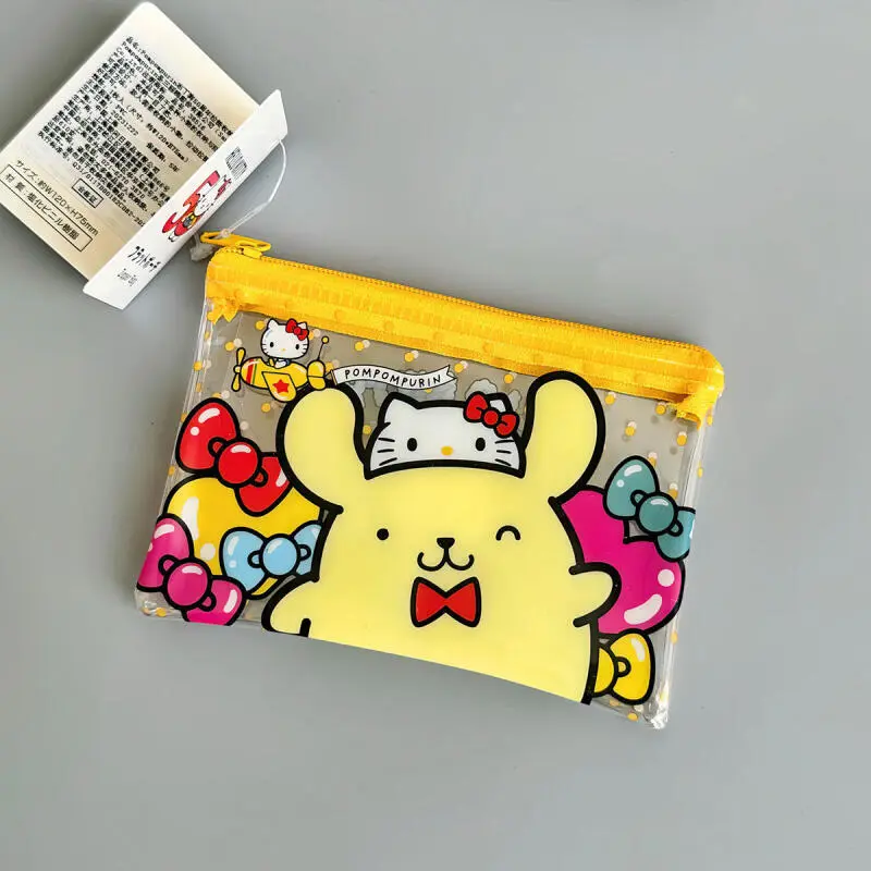 Sanrio 50Th Anniversary Hello Kitty Kuromi Hangyodon Pvc Waterproof Storage Bag Coin Lipstick Wallet Children's Mini Card Bag