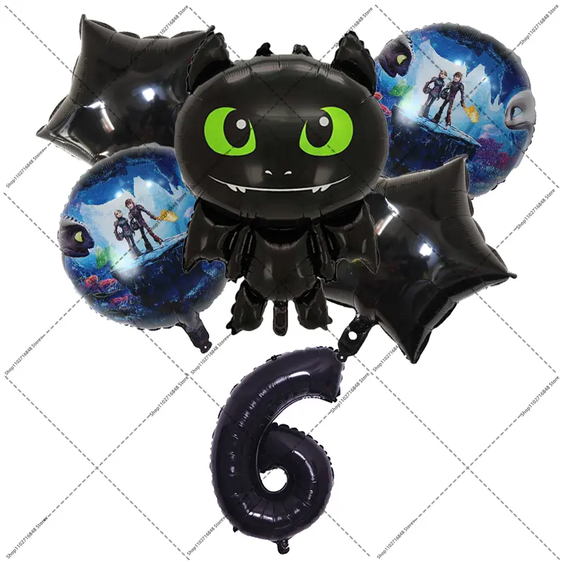 Toothless Cute Balloons Set Baby Shower Decorations Birthday Party Venue Decoration Props Cartoon Anime Balloon Decor Party Gift